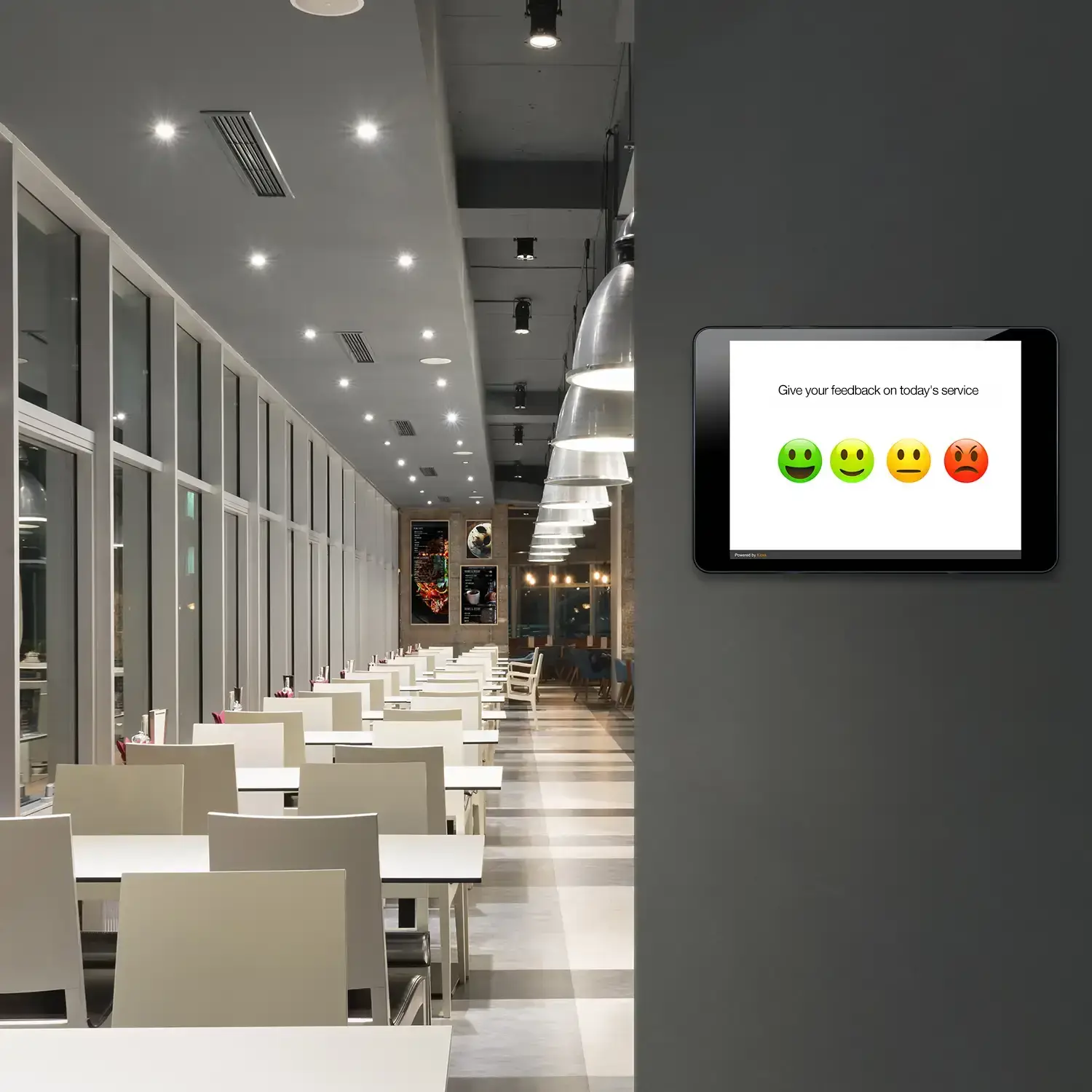 wall-mounted emoticon survey